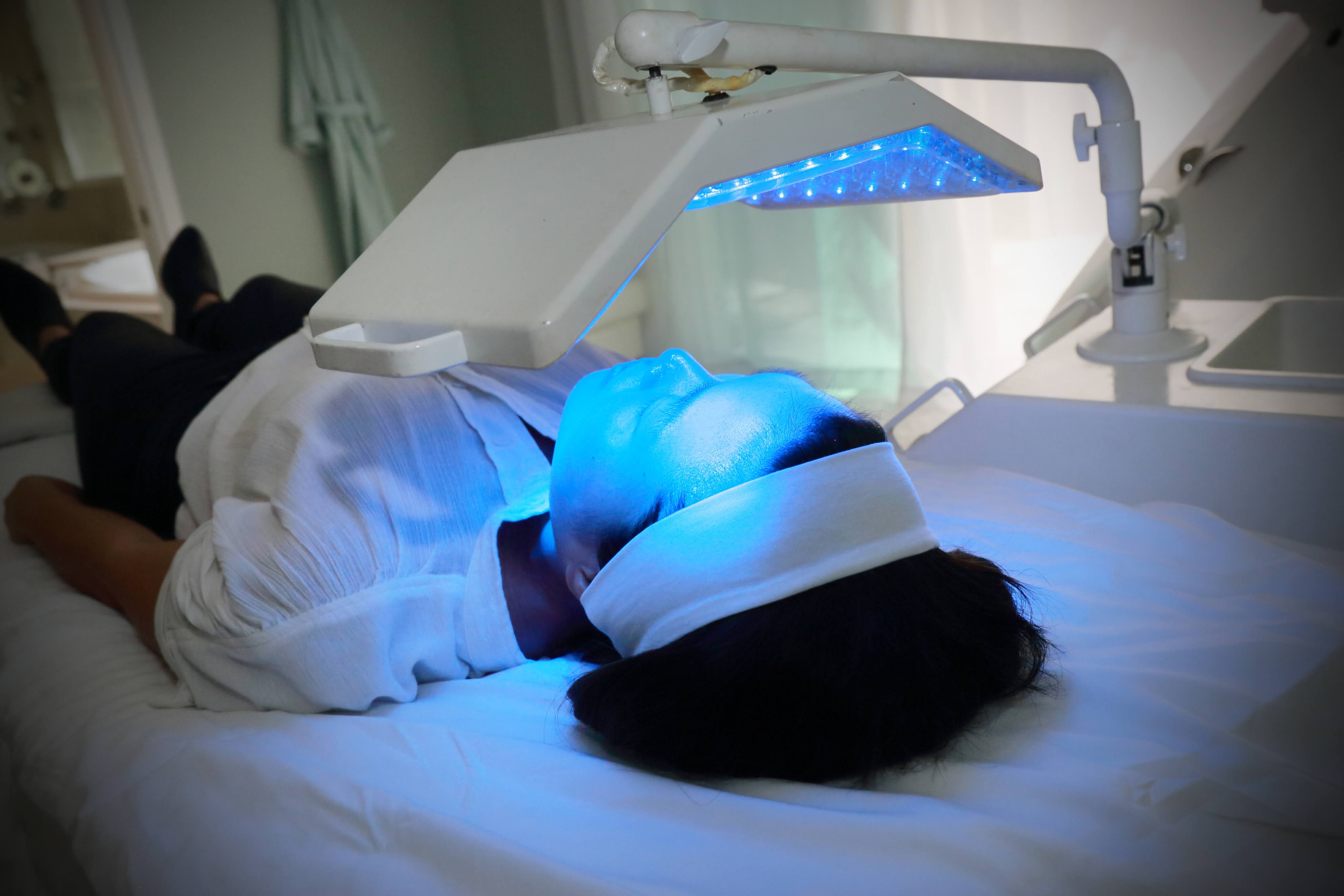 Blue LED Light Therapy Treatment